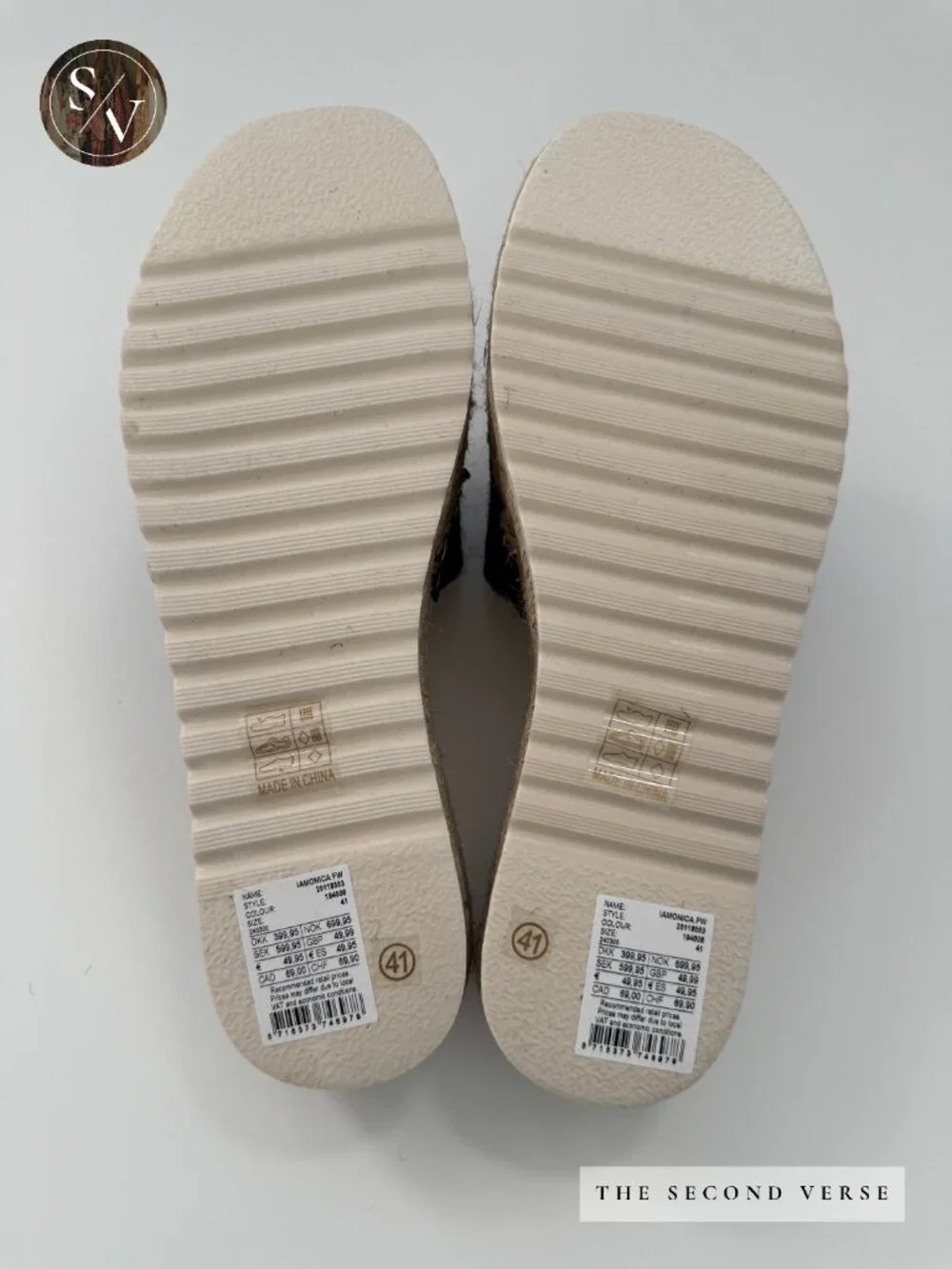 NWT ICHI Platform Slide On Comfy Sandals Natural Black Size 41 (10) - Picture 5 of 10